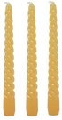 Žvakės suktos 3 vnt 19 cm diam. 2,1 cm geltona spalva 95472