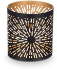 Žvakidė metalinė, juodos/aukso spalvos D9xH10 cm Giftdecor 59637