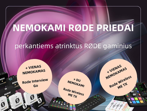 NEMOKAMI RODE PRIEDAI, perkantiems atrinktus Rode gaminius!