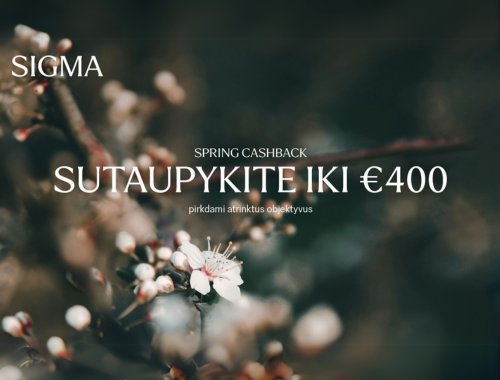 Sigma Spring 2025 Cashback akcija