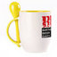 A cup with a spoon. Yellow (250 ml)