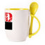 A cup with a spoon. Yellow (250 ml)