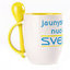 A cup with a spoon. Yellow (250 ml)