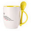 A cup with a spoon. Yellow (250 ml)
