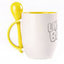 A cup with a spoon. Yellow (250 ml)