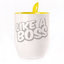 A cup with a spoon. Yellow (250 ml)