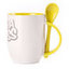 A cup with a spoon. Yellow (250 ml)