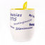 A cup with a spoon. Yellow (250 ml)