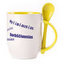 A cup with a spoon. Yellow (250 ml)