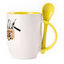 Puodelis su šaukšteliu. Geltonas (250 ml)
