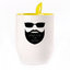 A cup with a spoon. Yellow (250 ml)