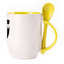 A cup with a spoon. Yellow (250 ml)