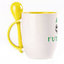 A cup with a spoon. Yellow (250 ml)