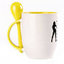 A cup with a spoon. Yellow (250 ml)