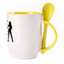 A cup with a spoon. Yellow (250 ml)