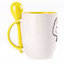 A cup with a spoon. Yellow (250 ml)