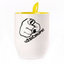 A cup with a spoon. Yellow (250 ml)