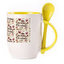 A cup with a spoon. Yellow (250 ml)