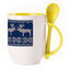 A cup with a spoon. Yellow (250 ml)