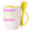 A cup with a spoon. Yellow (250 ml)