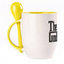 A cup with a spoon. Yellow (250 ml)