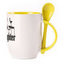 A cup with a spoon. Yellow (250 ml)