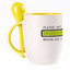 A cup with a spoon. Yellow (250 ml)