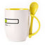 A cup with a spoon. Yellow (250 ml)