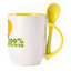 A cup with a spoon. Yellow (250 ml)