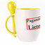 A cup with a spoon. Yellow (250 ml)