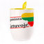 A cup with a spoon. Yellow (250 ml)