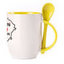 A cup with a spoon. Yellow (250 ml)