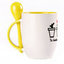 A cup with a spoon. Yellow (250 ml)
