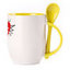 A cup with a spoon. Yellow (250 ml)