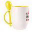A cup with a spoon. Yellow (250 ml)