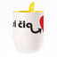 A cup with a spoon. Yellow (250 ml)