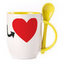 A cup with a spoon. Yellow (250 ml)