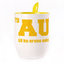 A cup with a spoon. Yellow (250 ml)