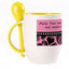 A cup with a spoon. Yellow (250 ml)