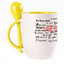 A cup with a spoon. Yellow (250 ml)