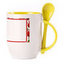 A cup with a spoon. Yellow (250 ml)