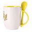 A cup with a spoon. Yellow (250 ml)