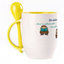 A cup with a spoon. Yellow (250 ml)