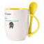 A cup with a spoon. Yellow (250 ml)