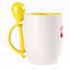 A cup with a spoon. Yellow (250 ml)