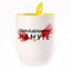 A cup with a spoon. Yellow (250 ml)