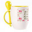 A cup with a spoon. Yellow (250 ml)