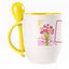 A cup with a spoon. Yellow (250 ml)
