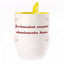 A cup with a spoon. Yellow (250 ml)