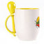 A cup with a spoon. Yellow (250 ml)